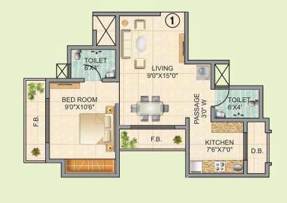 1 BHK 323 Sq. Ft. Apartment in Sanghvi Ecocity Woods Phase 2