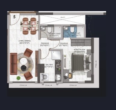 1 BHK 277 Sq. Ft. Apartment