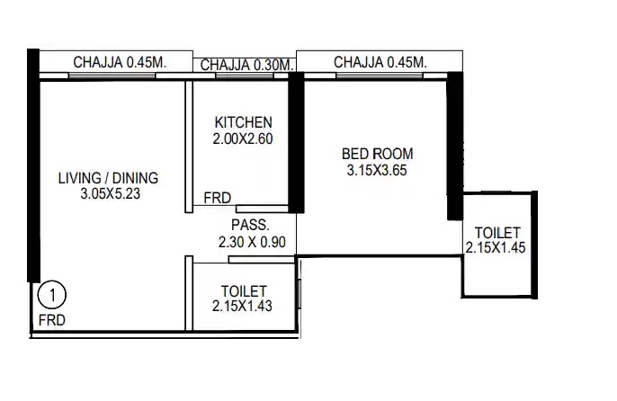 Sanghvi Parsssva Eternity 1 BHK Layout