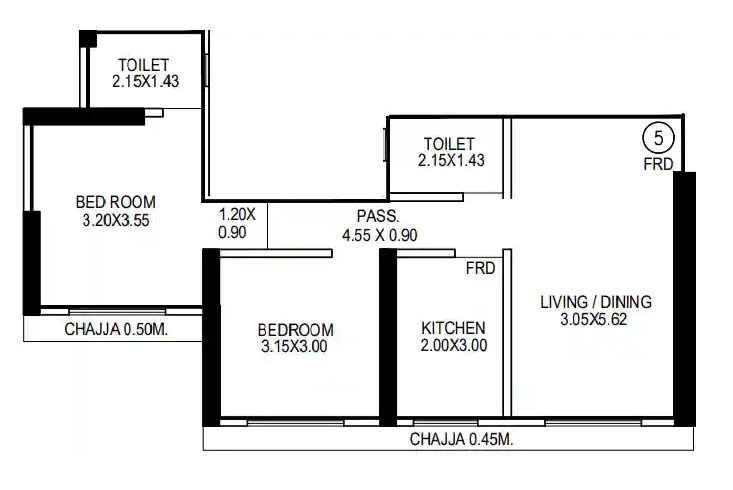 Sanghvi Parsssva Eternity 2 BHK Layout