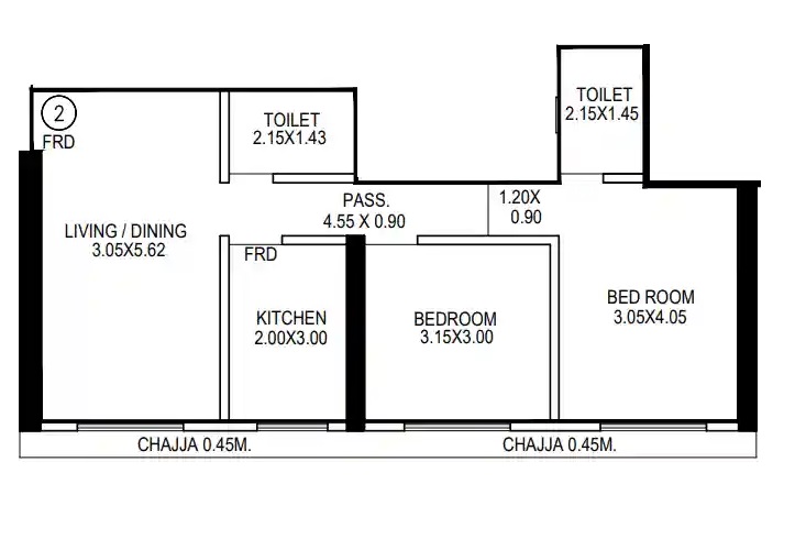 Sanghvi Parsssva Eternity 2 BHK Layout