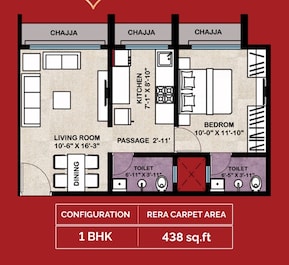 1 BHK 438 Sq. Ft. Apartment in Sanghvi Pride