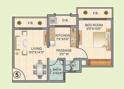 1 BHK 323 Sq. Ft. Apartment in Sanghvi S3 Ecocity Orchid