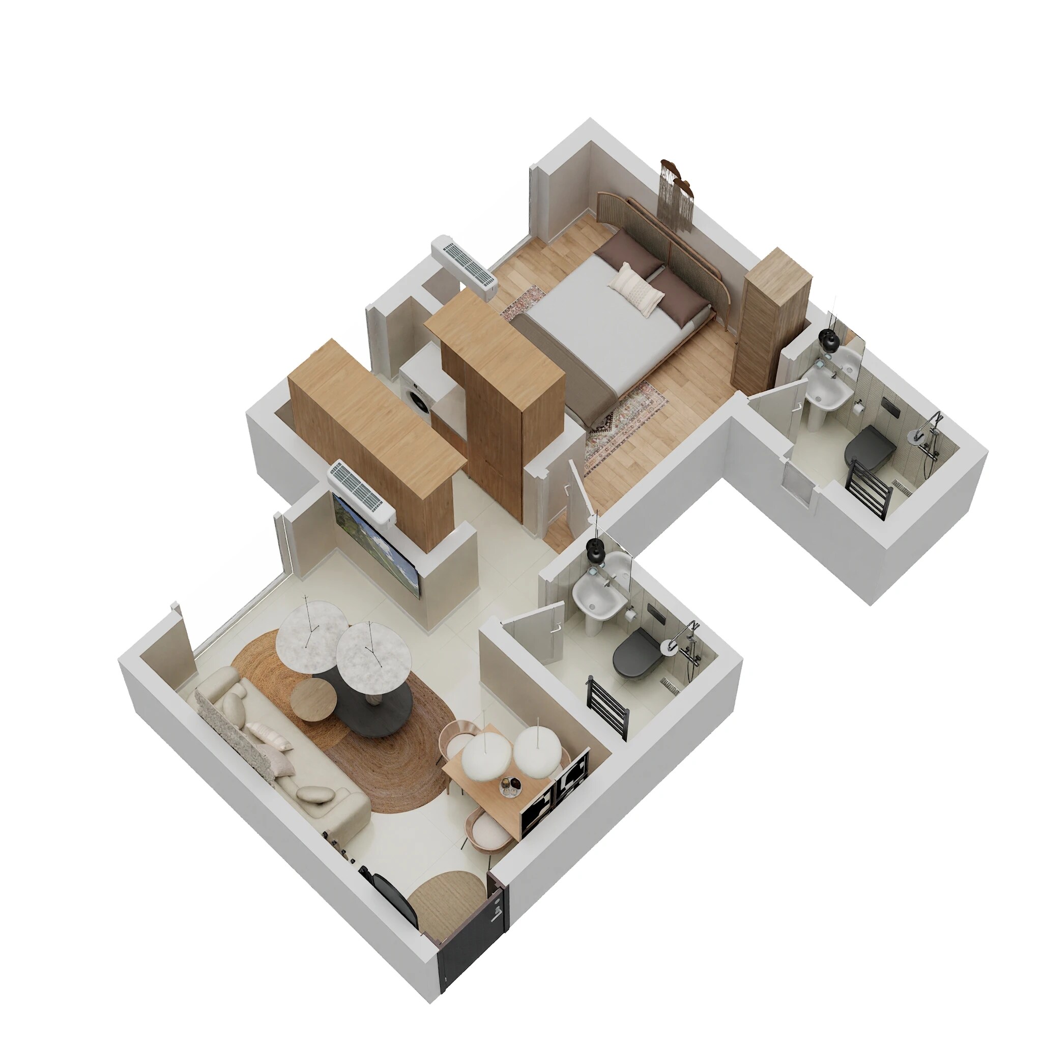 Floor plan of 1 BHK 415 Sq. Ft. Apartment in Sanghvi S3 Epitome, Mumbai