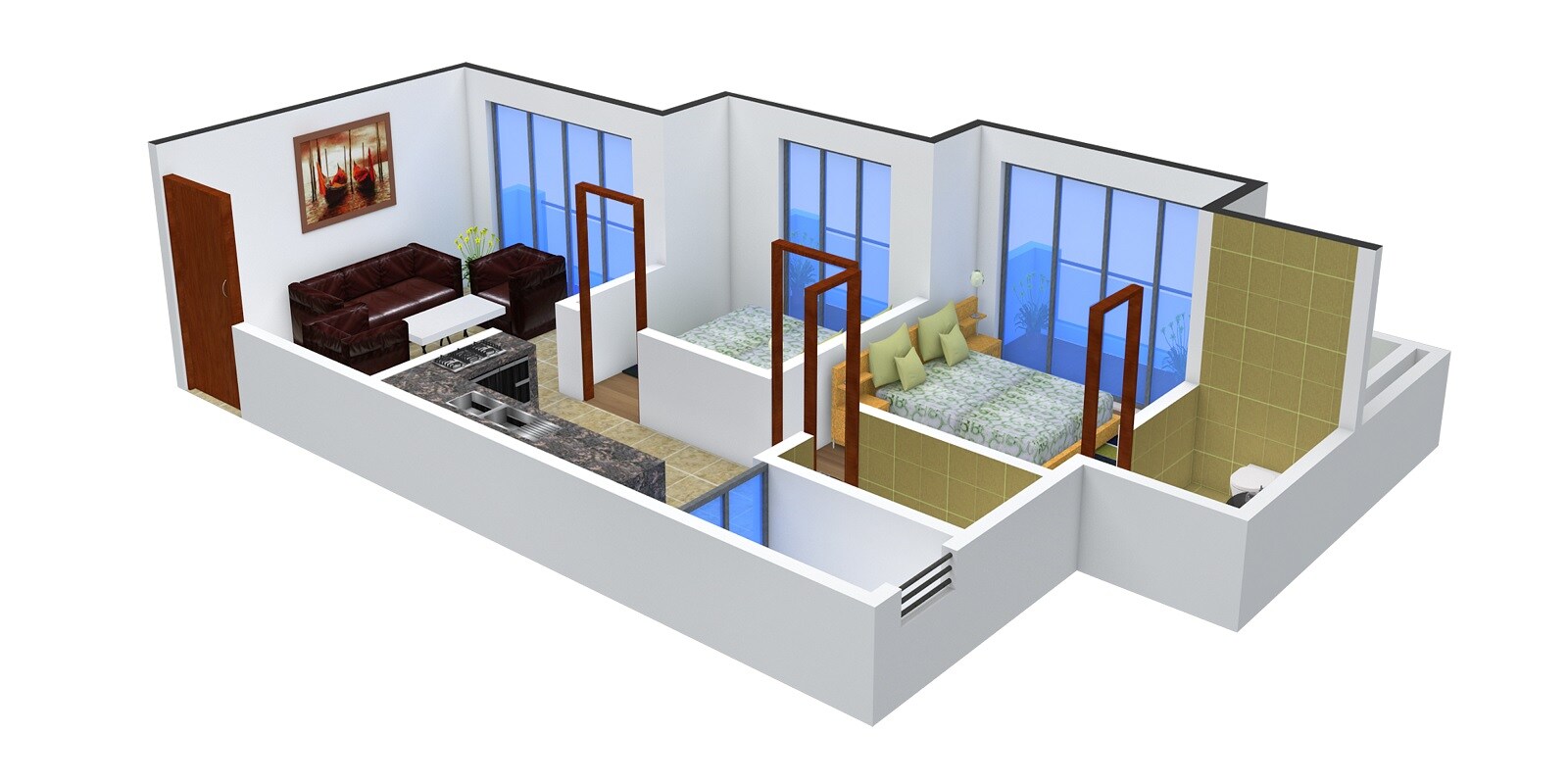 2 BHK 1050 Sq. Ft. Apartment