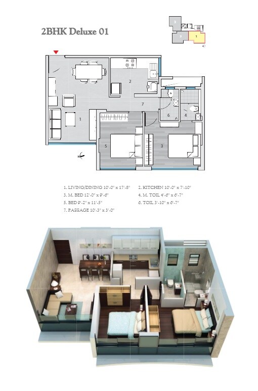 2 BHK 600 Sq. Ft. Apartment