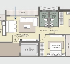 2 BHK 547 Sq. Ft. Apartment in Sanskruti Vrushi