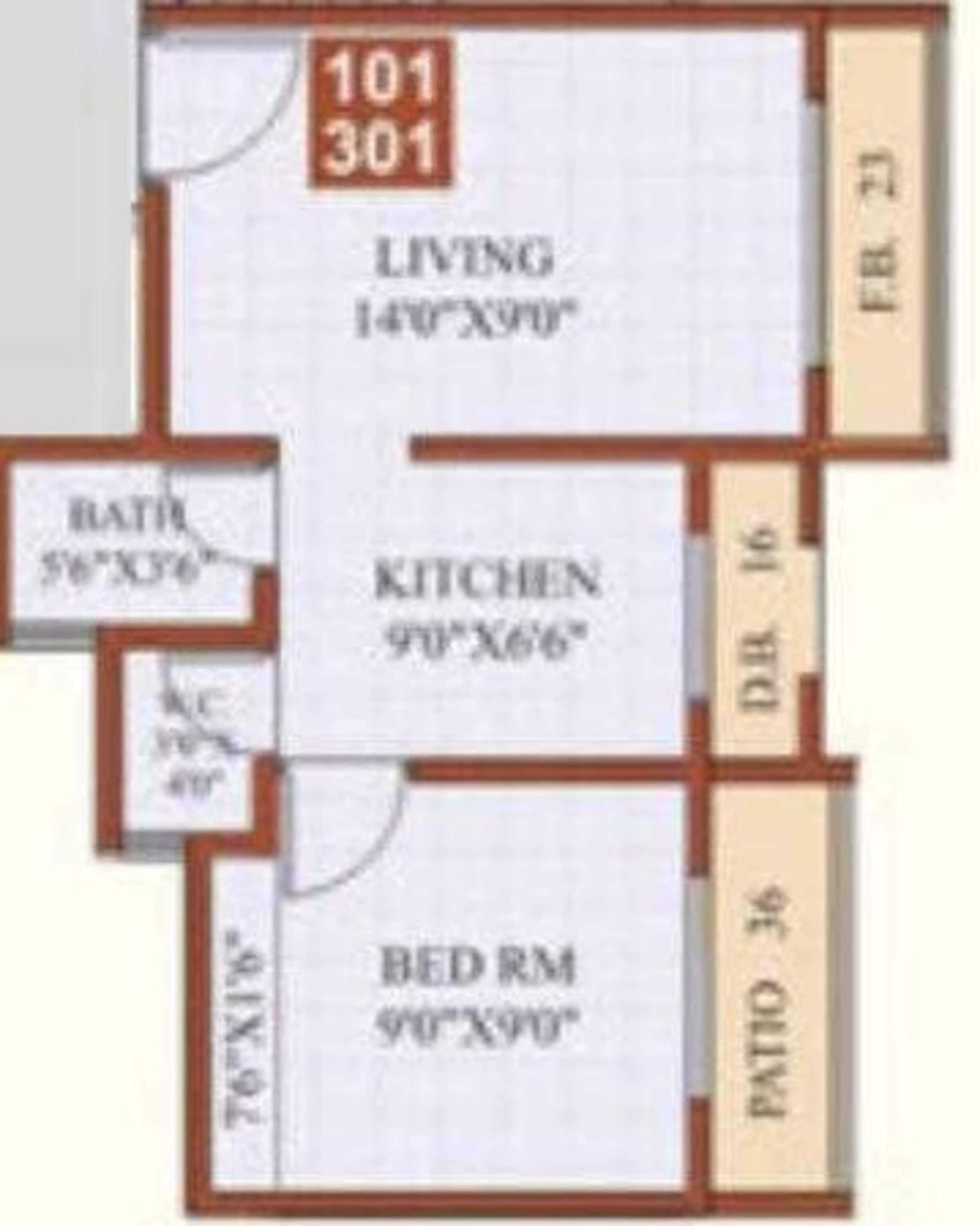 1 BHK 540 Sq. Ft. Apartment in Sargam Avenue