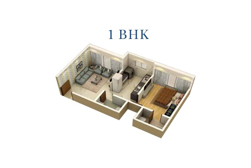 Floor plan of 1 BHK 473 Sq. Ft. Apartment in Sarvesh One, Mumbai