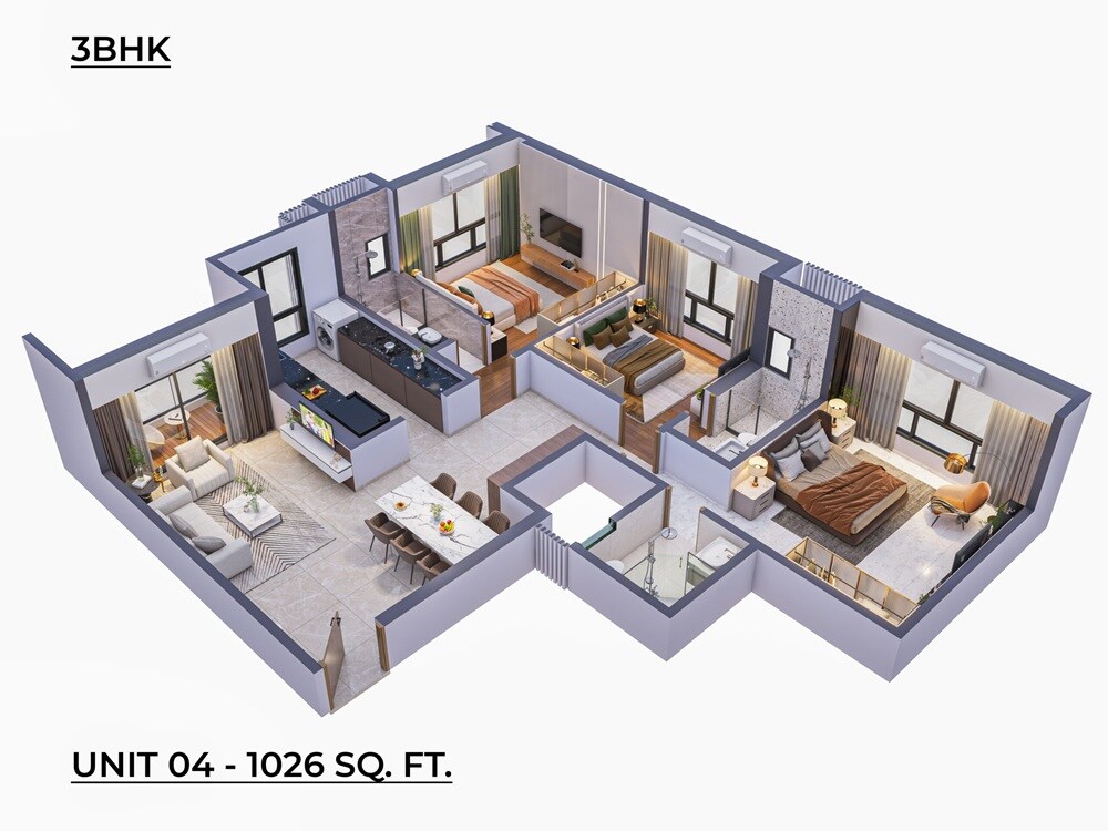 Other, satviki-horizon 3 Bedroom 1026 Sq.Ft. Apartment In Dadar East Mumbai 9613524