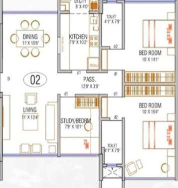 satyam springs apartment 2 bhk 911sqft 20215603125616