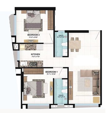  2 BHK Apartment at Sayba Orchid, Kurla East – for Sale