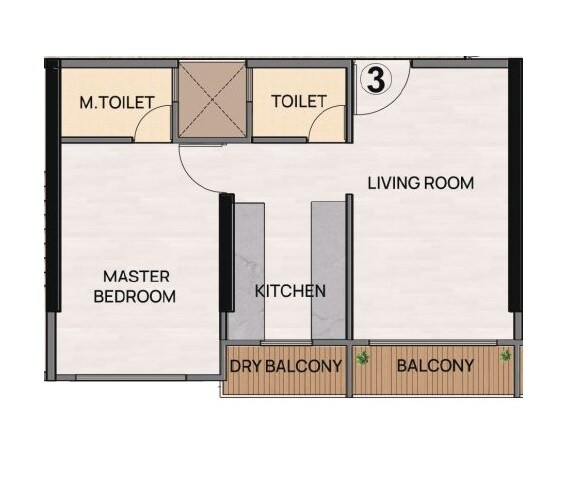 Floor plan of 1 BHK 468 Sq. Ft. Apartment in Sayba Samriddhi, Mumbai