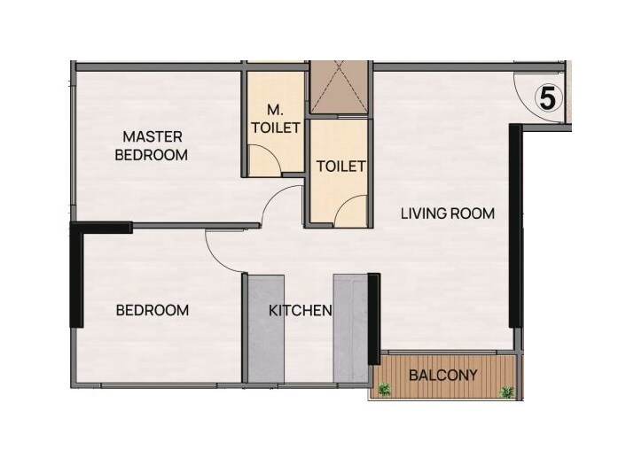 Floor plan of 2 BHK 638 Sq. Ft. Apartment in Sayba Samriddhi, Mumbai