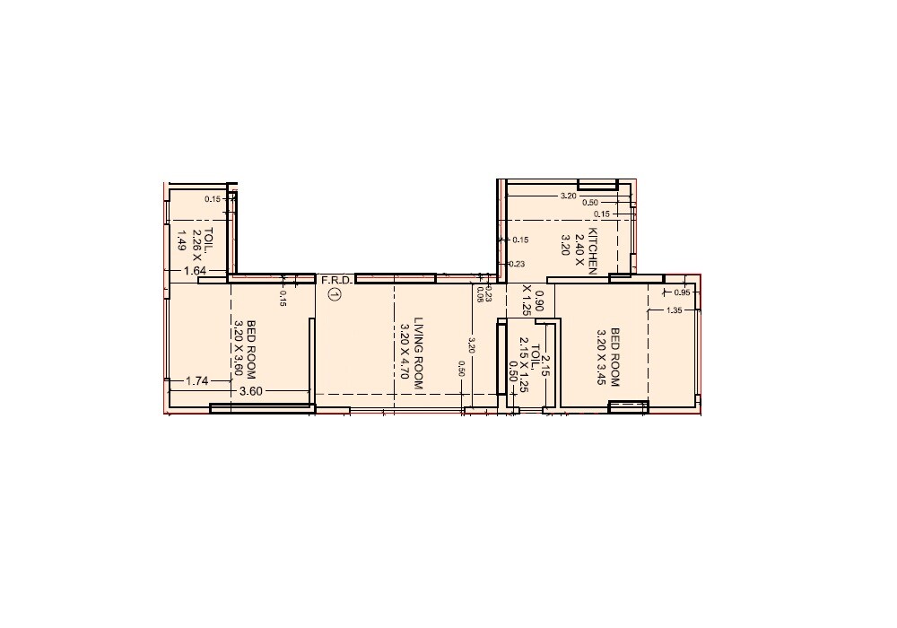 2 BHK 595 Sq. Ft. Apartment