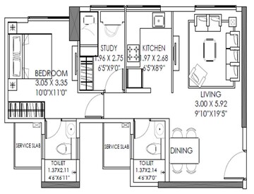  2 BHK Apartment at SD Aubburn Wing C, Kandivali East – for Sale