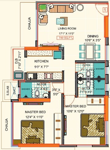  2 BHK Apartment at Sea Jewel, Pethe Nagar – for Sale