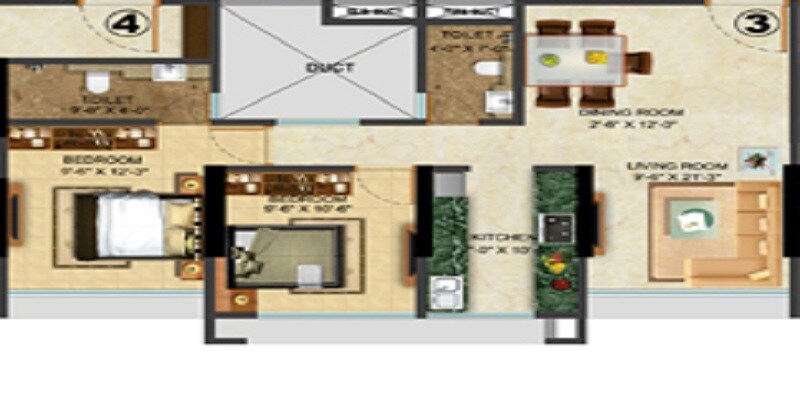Other, sethia-grandeur 2 Bedroom 800 Sq.Ft. Apartment In Bandra East Mumbai 7775900