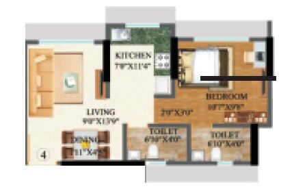 Other, sethia-kalpavruksh-heights 1 Bedroom 399 Sq.Ft. Apartment In Kandivali West Mumbai 9009611