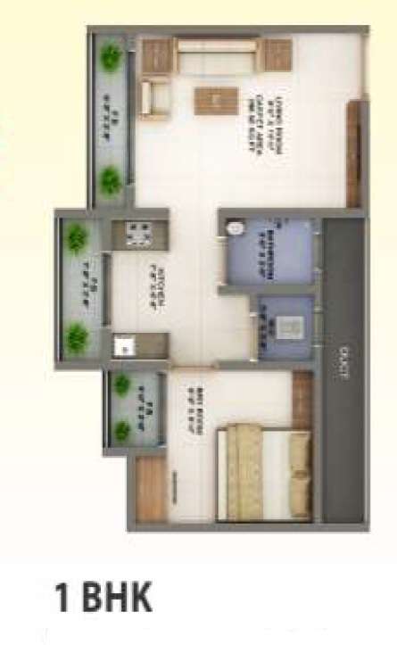 1 BHK 480 Sq. Ft. Apartment in Seven Eleven Apna Ghar