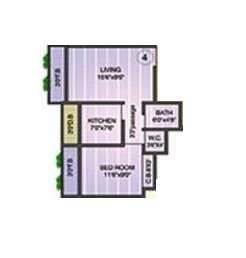 1 BHK 536 Sq. Ft. Apartment in Seven Eleven Regency