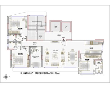  3 BHK Apartment at Shah Shanti Villa, Irla – for Rent