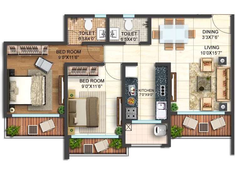 shamik elanza apartment 2bhk 1194sqft1