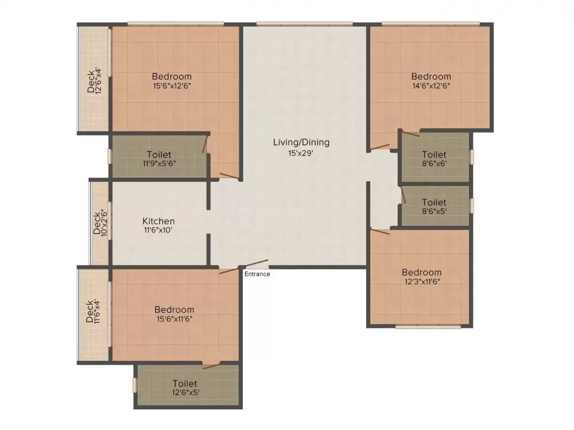 4 BHK 1670 Sq. Ft. Apartment