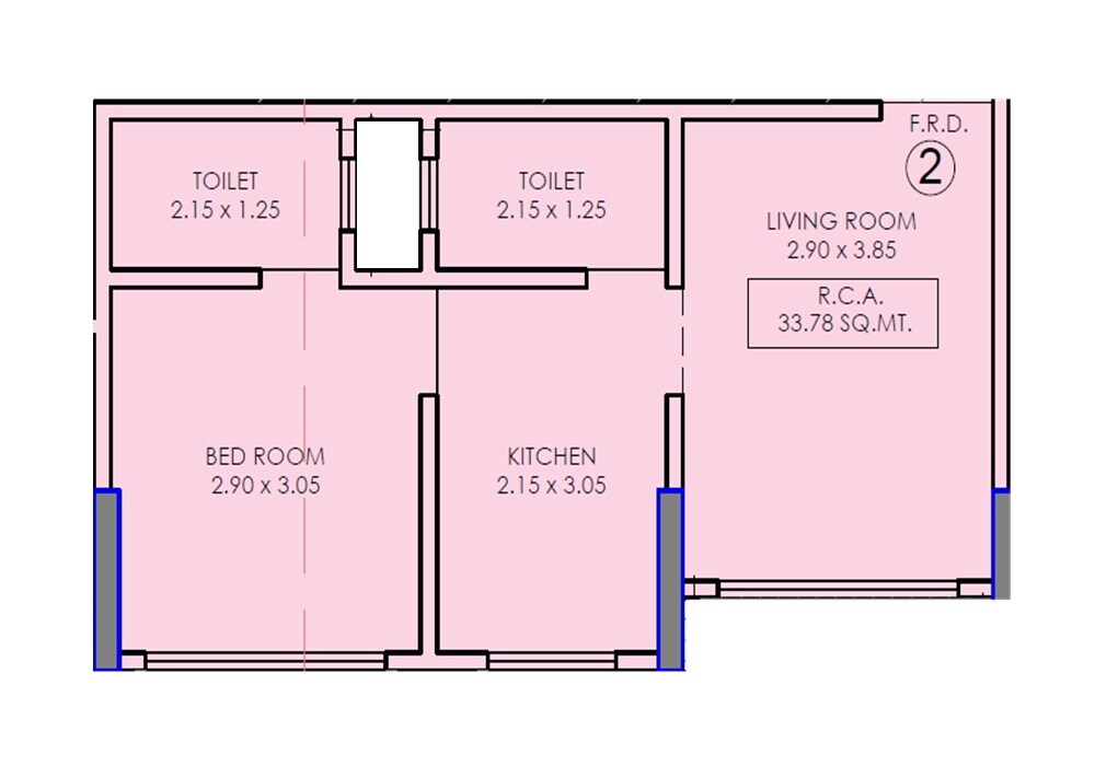 Floor plan of 1 BHK Apartment - 364 sq. ft. in Shangri La CHS, Mumbai