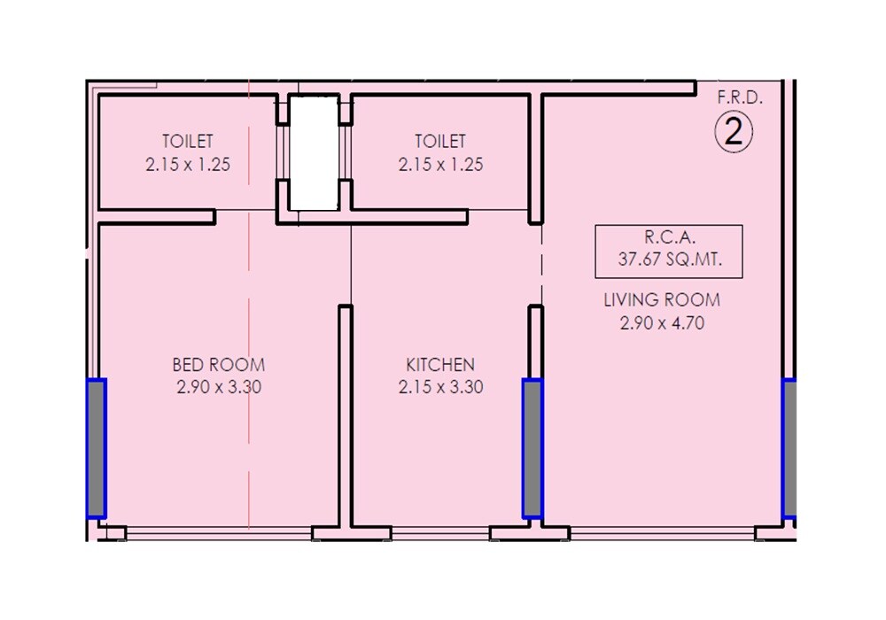 Floor plan of 1 BHK Apartment - 405 sq. ft. in Shangri La CHS, Mumbai