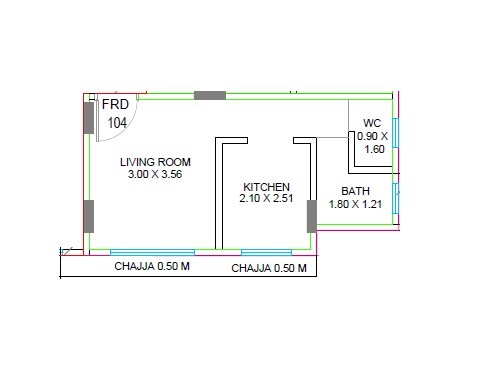 Floor plan of 266 Sq. Ft. Studio in Shankh Govind Solitaire, Mumbai