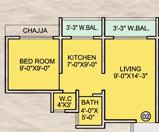 1 BHK 310 Sq. Ft. Apartment in Shantee Sunshine Residency