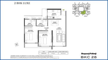  2 BHK Apartment at Shapoorji Pallonji BKC 28, Bandra East – for Rent