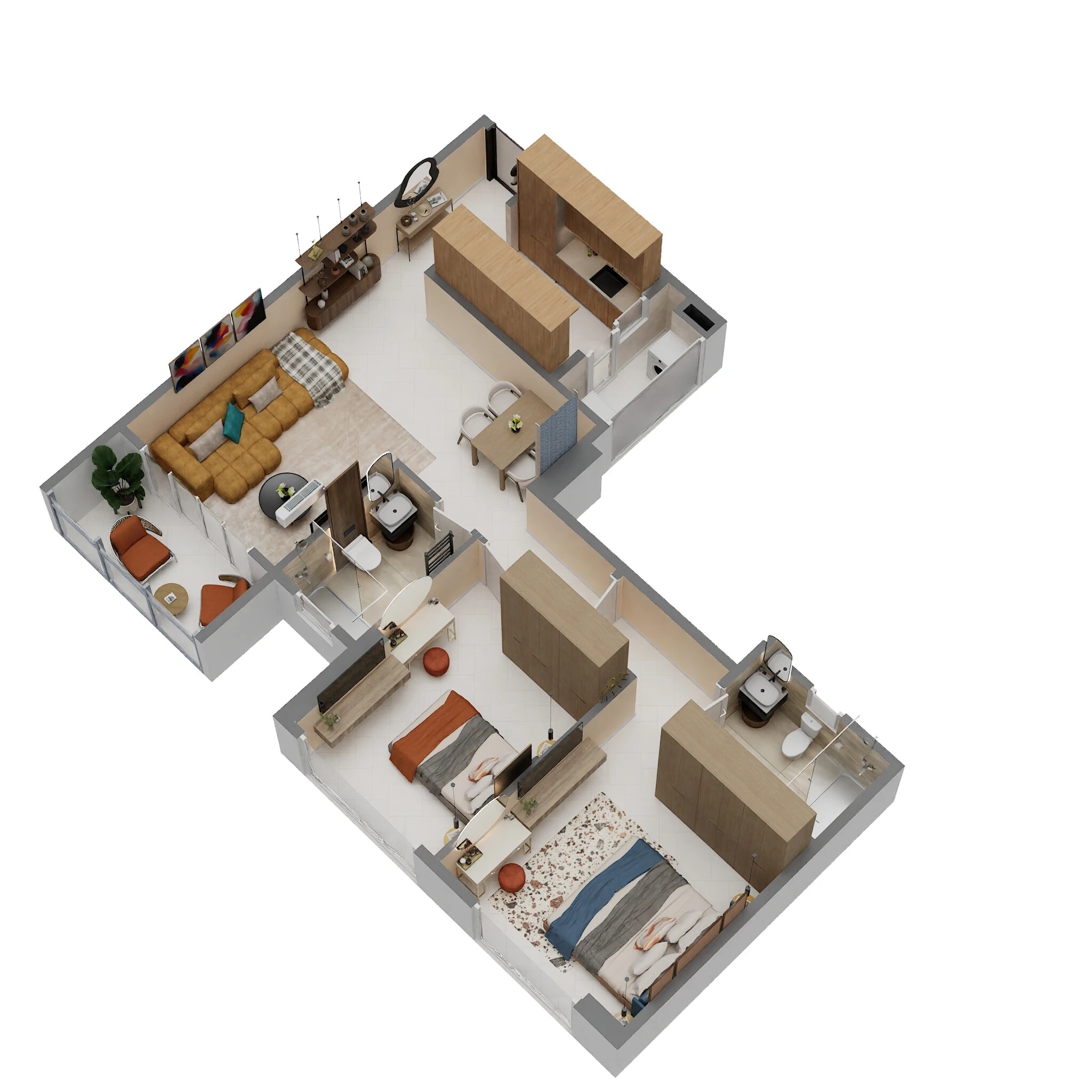 2 BHK 827 Sq. Ft. Apartment
