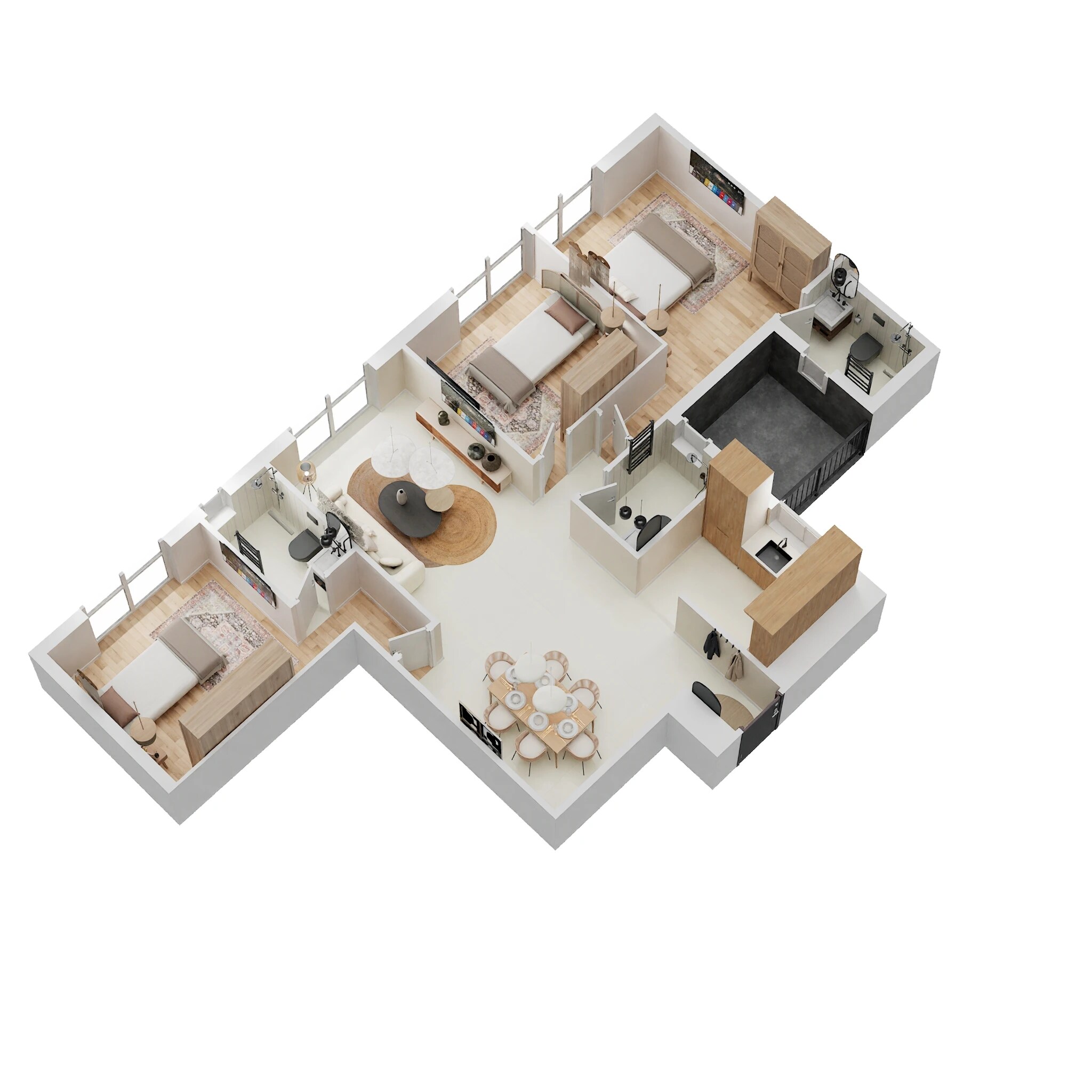 3 BHK 1023 Sq. Ft. Apartment