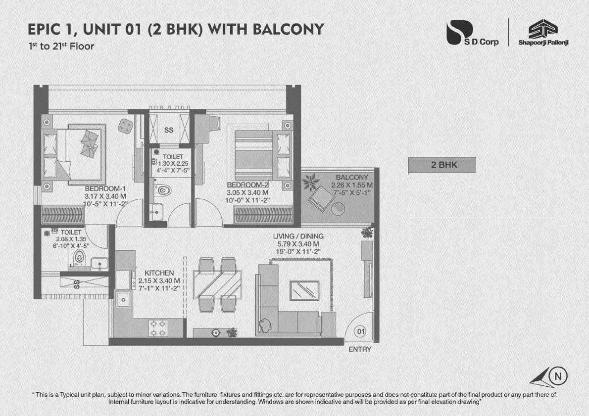 2 BHK 605 Sq. Ft. Apartment in Shapoorji Pallonji Sewri