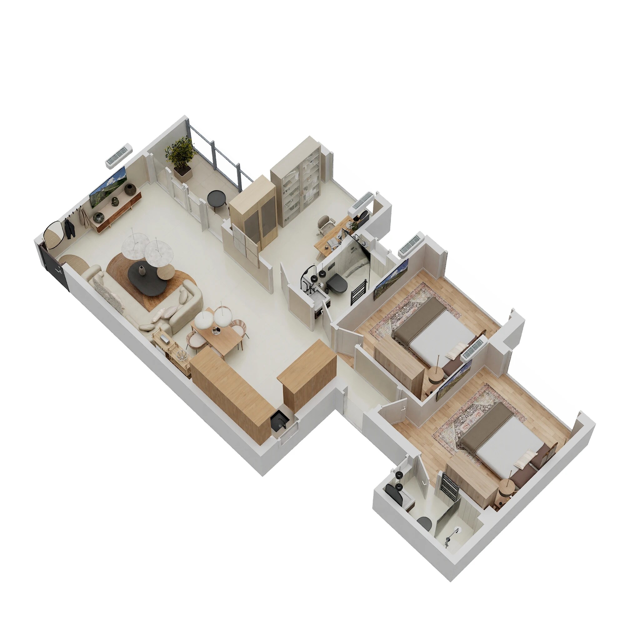 2 BHK 821 Sq. Ft. Apartment