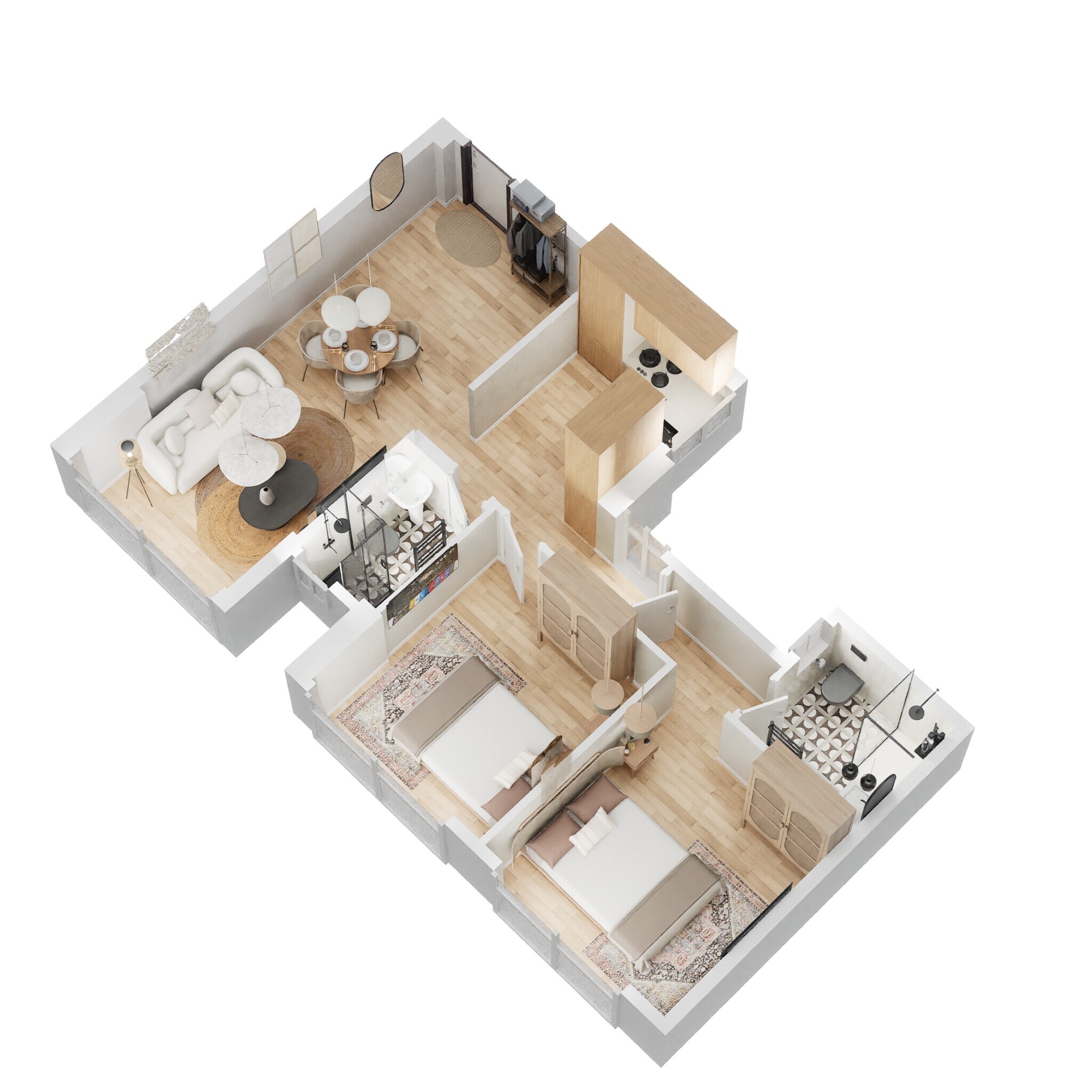 2 BHK 644 Sq. Ft. Apartment