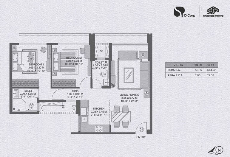 Other, shapoorji-pallonji-the-canvas-residences 2 Bedroom 644 Sq.Ft. Apartment In Sewri Mumbai 9611826