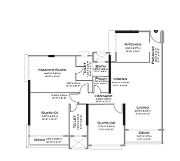  3 BHK Apartment at Shapoorji Pallonji The Designate, Khar West – for Rent