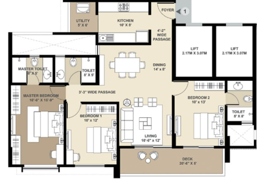 Other, shapoorji-pallonji-vicinia 3 Bedroom 1137 Sq.Ft. Apartment In Powai Mumbai 9635819