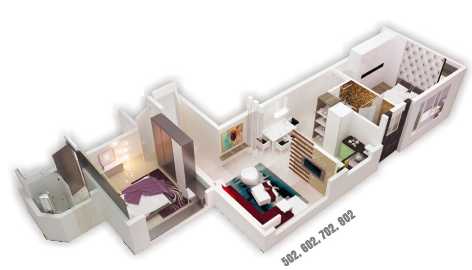 2 BHK 630 Sq. Ft. Apartment