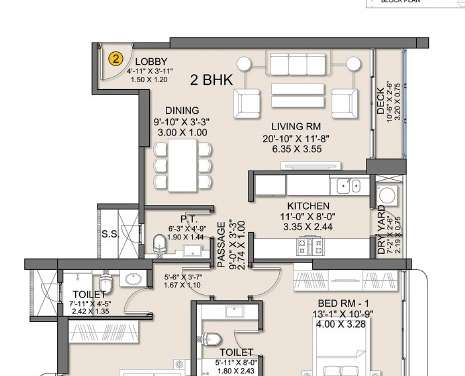 sheth beau pride apartment 2 bhk 920sqft 20213407143403