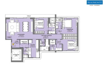  3 BHK Apartment at Sheth Beaumonte, Sion East – for Rent