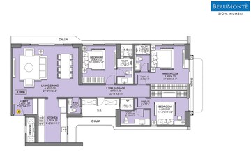  3 BHK Apartment at Sheth Beaumonte, Sion East – for Rent