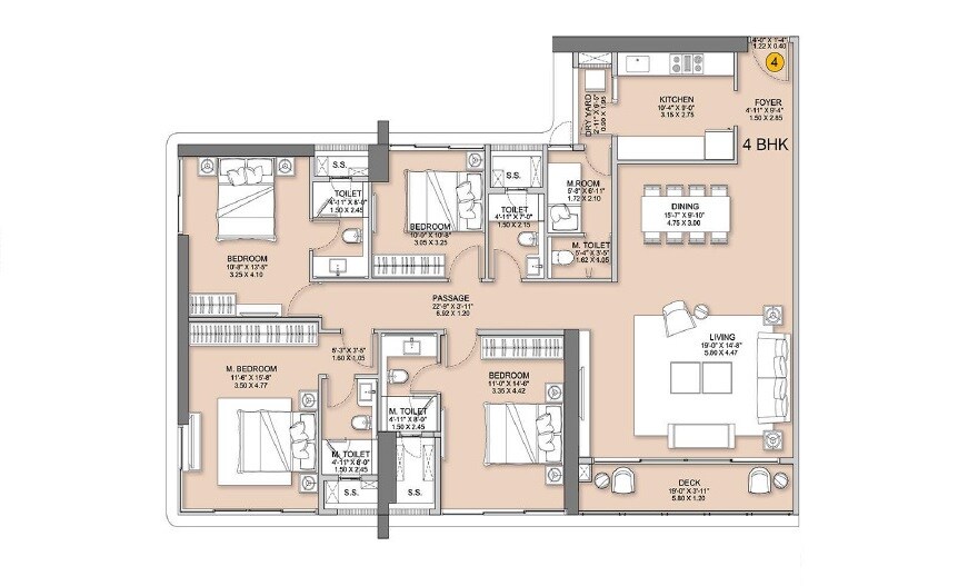 Other, sheth-beaumonte 4 Bedroom 2030 Sq.Ft. Apartment In Sion East Mumbai 8801961