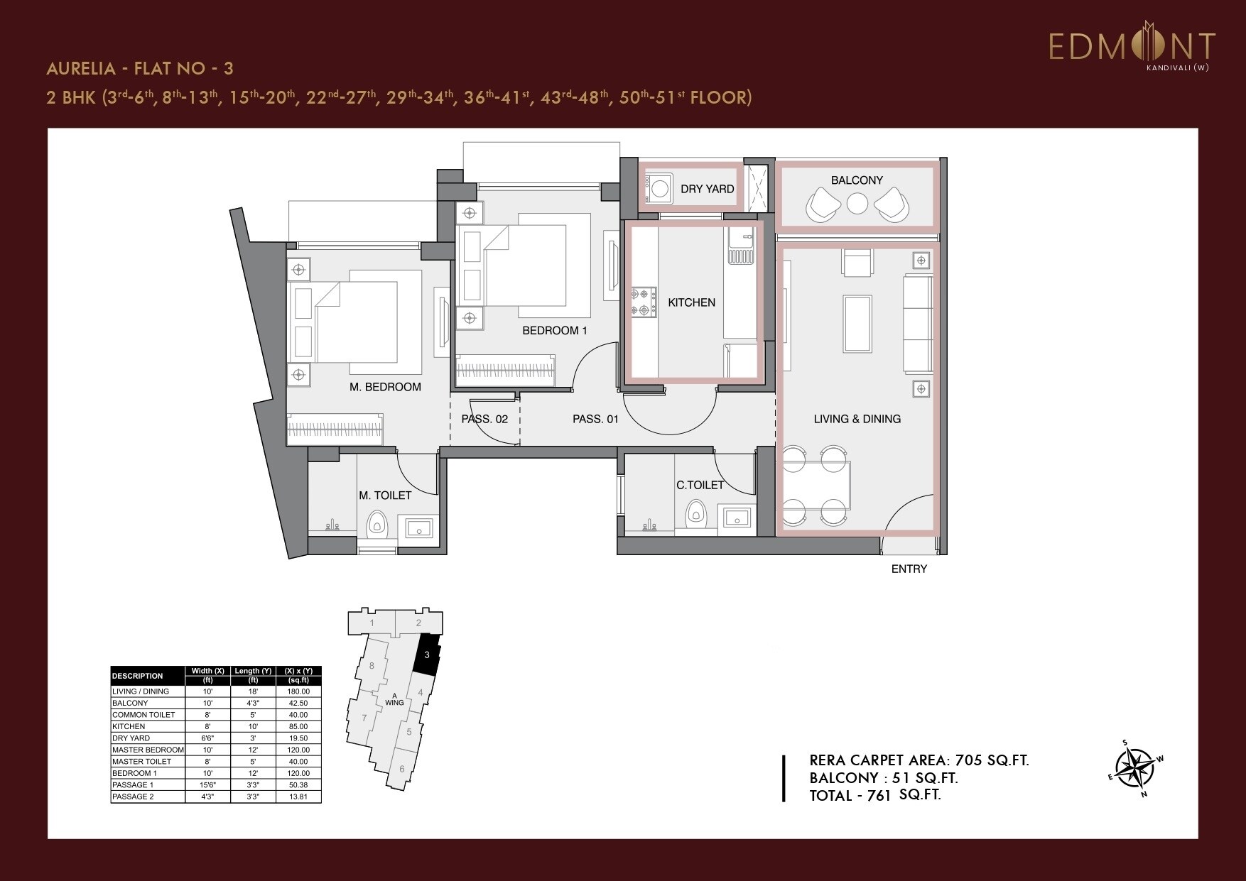 Other, sheth-edmont-aurelia 2 Bedroom 761 Sq.Ft. Apartment In Kandivali West Mumbai 9384803