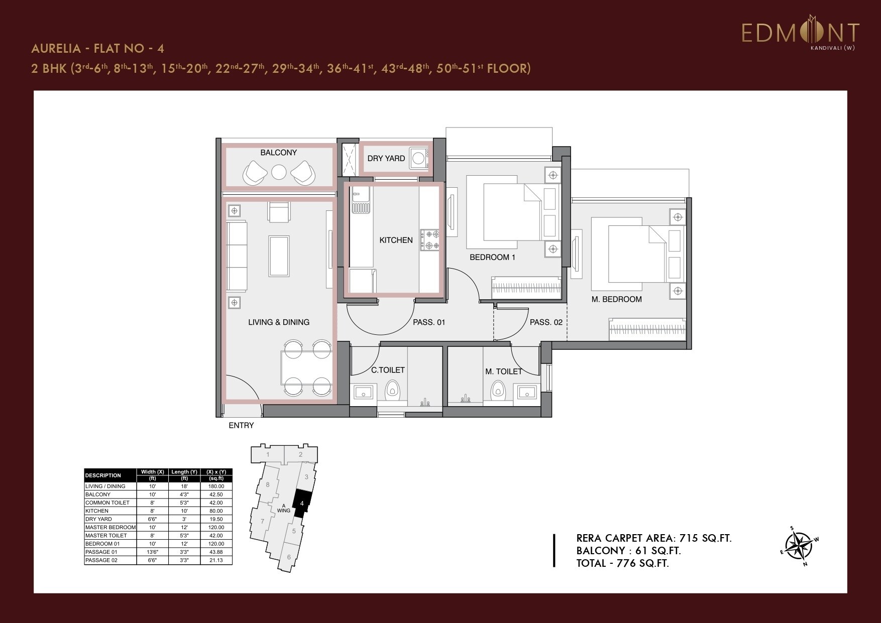 Other, sheth-edmont-aurelia 2 Bedroom 776 Sq.Ft. Apartment In Kandivali West Mumbai 7295020