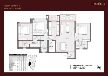  3 BHK Apartment at Sheth Edmont Aurelia, Kandivali West – for Sale