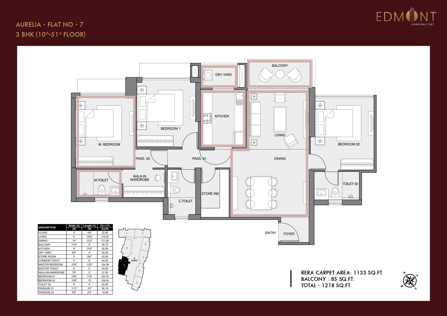 Other, sheth-edmont-aurelia 3 Bedroom 1218 Sq.Ft. Apartment In Kandivali West Mumbai 7295062